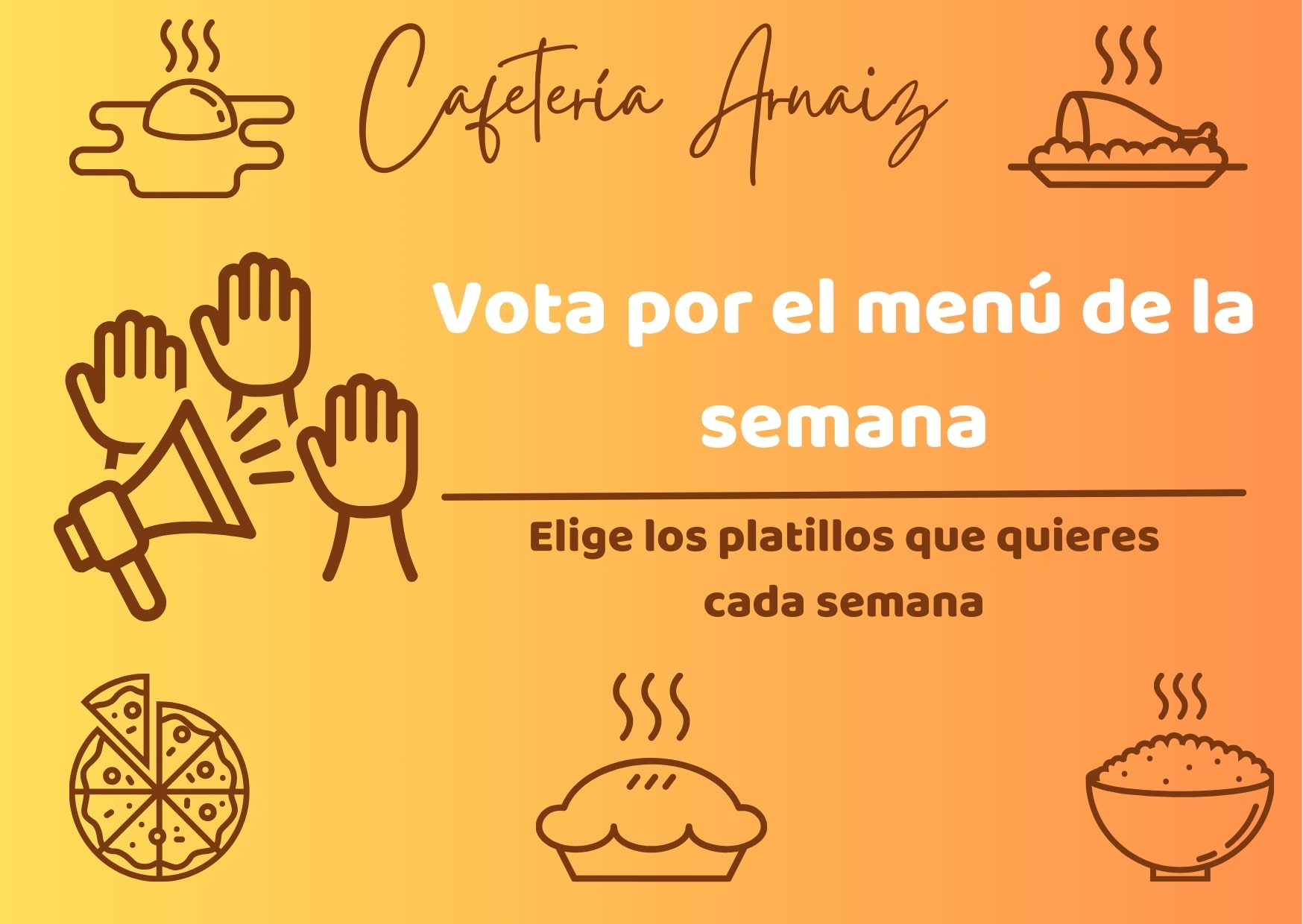 Vota por tus platillos favoritos para incluirlos en el menú semanal